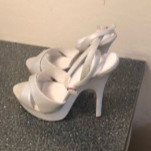 Silver heels shoes